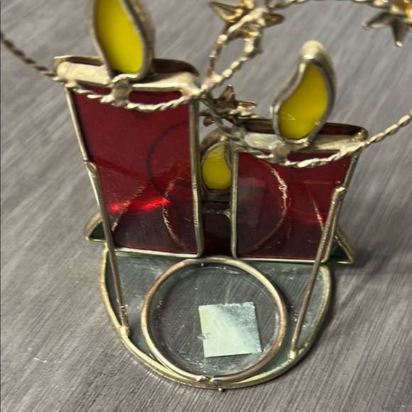 Festive Red and Gold Candle Ornament - Picture 3 of 4